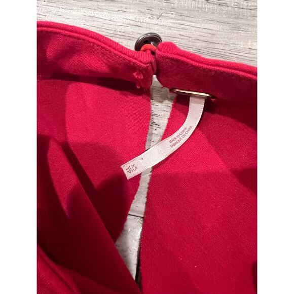 Free People Raspberry Pink Ruffle Cold Shoulder Halter Festival Mini Dress - Picture 7 of 8